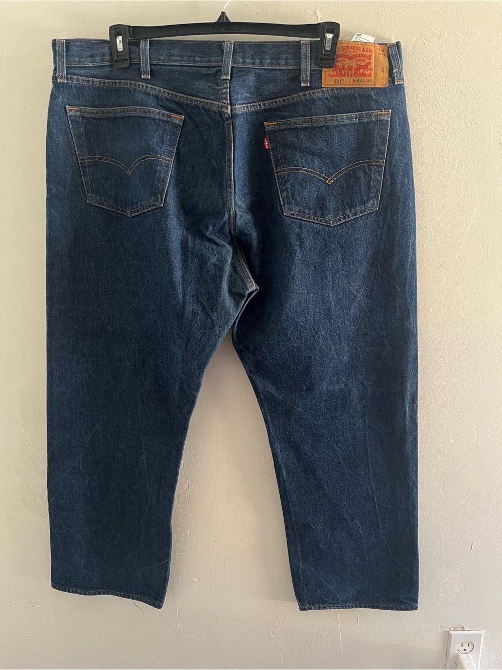 Men's 501 Straight Blue Jeans 44x30 - Picture 3 of 5